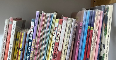 Stack of colorful children's books